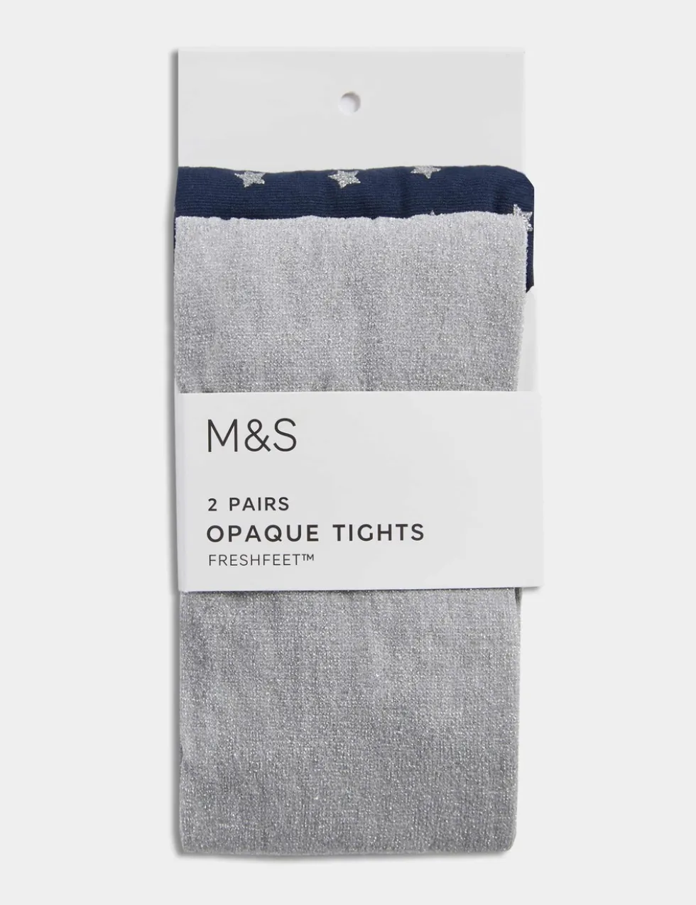 2 Pack Metallic Star Tights (2-14 Yrs)