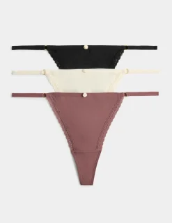 3 Pack Microfibre G String Thongs