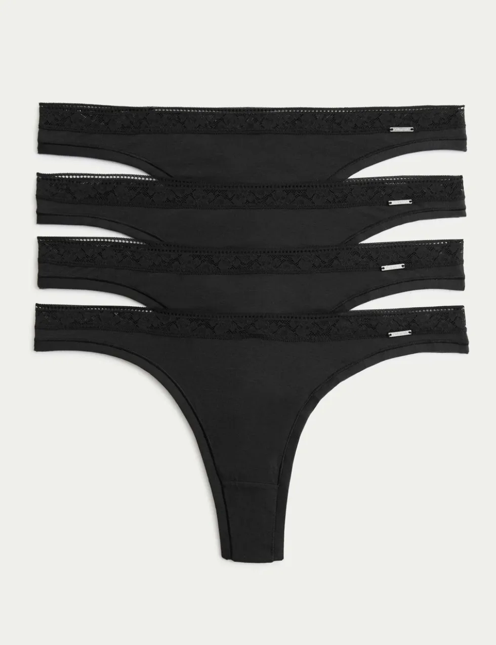 4 Pack Modal with Silk & Lace Thongs