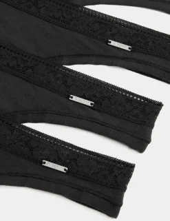 4 Pack Modal with Silk & Lace Thongs