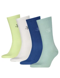 4 Pack Monogram Cotton Rich Socks Gift Box