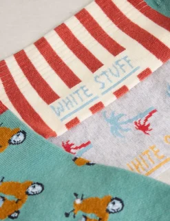 3 Pack Novelty Cotton Rich Trainer Socks
