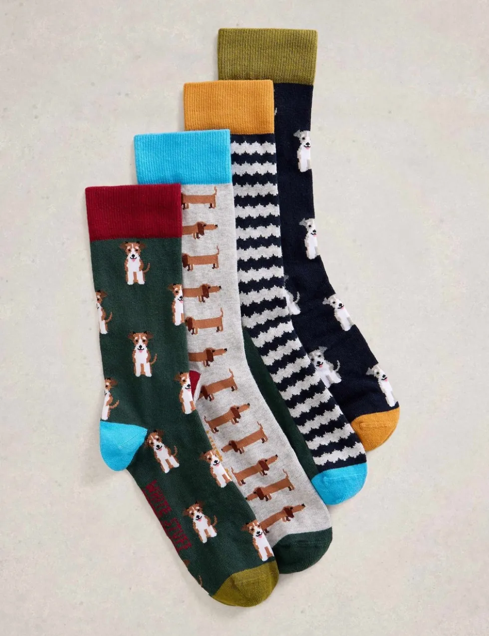 4 Pack Novelty Dog Cotton Rich Ankle Socks