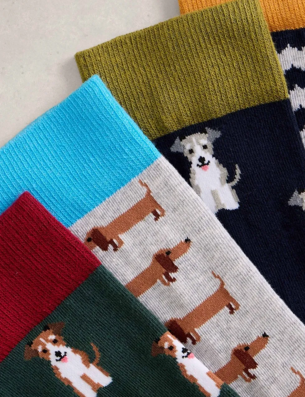 4 Pack Novelty Dog Cotton Rich Ankle Socks