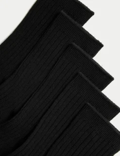 5 Pack of Ribbed School Socks