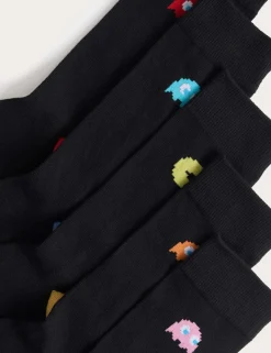 5 Pack Pac-Man™ Cotton Rich Socks