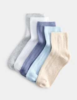 5 Pack Plain Marl Socks