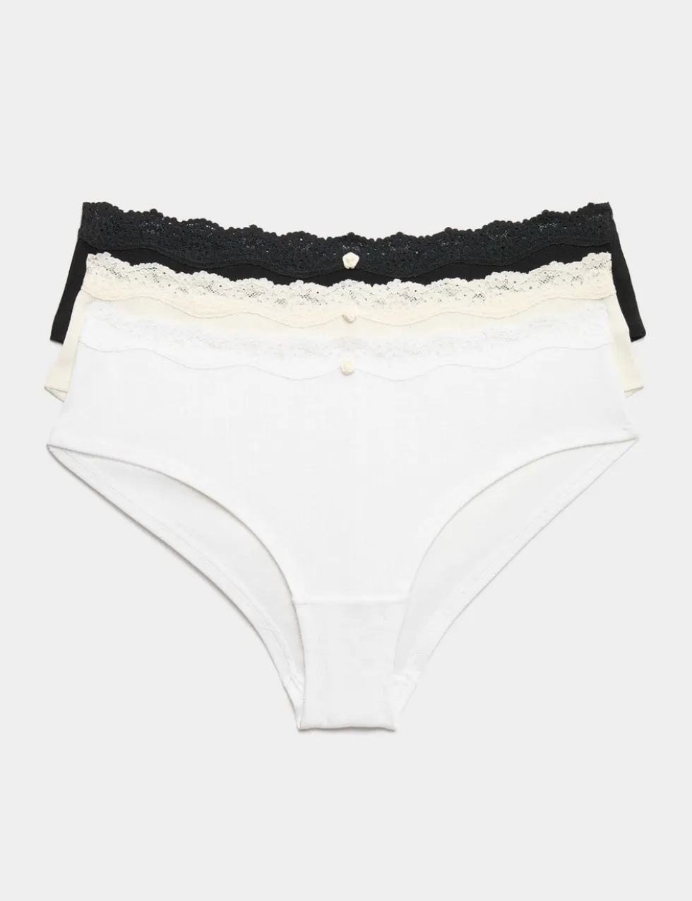 3 Pack Pointelle Brazilian Knickers
