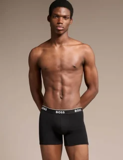 3 Pack Power Cotton Rich Logo Boxer Briefs