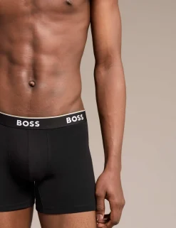 3 Pack Power Cotton Rich Logo Boxer Briefs