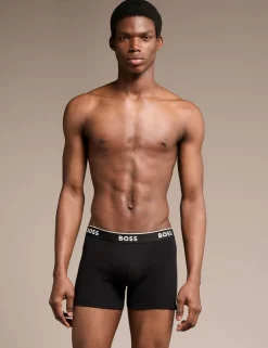 3 Pack Power Cotton Rich Logo Boxer Briefs