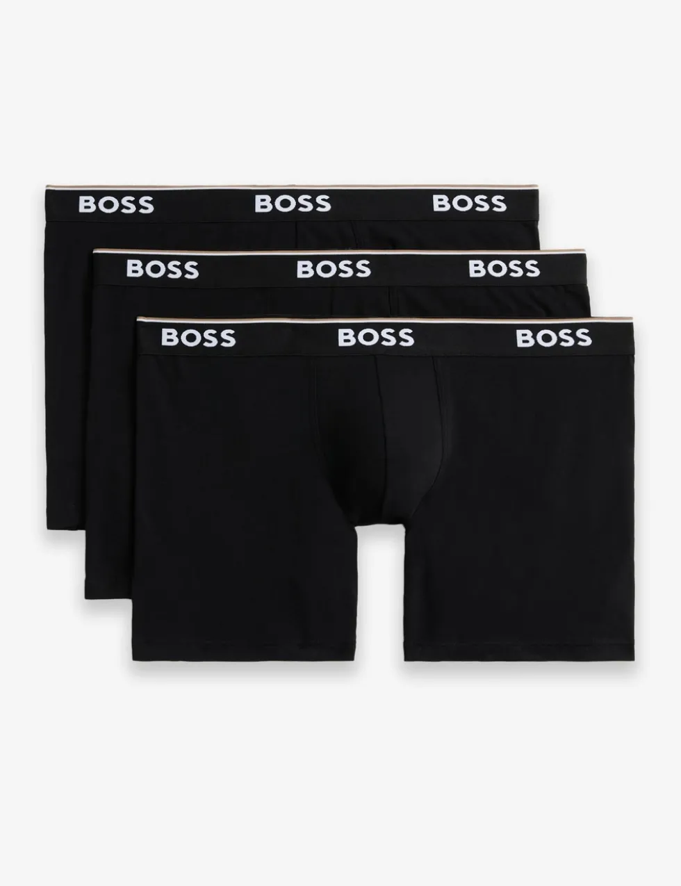 3 Pack Power Cotton Rich Logo Long Boxer Briefs