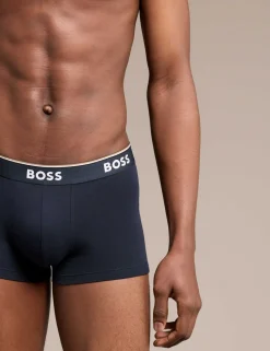 3 Pack Power Cotton Rich Logo Waistband Trunks