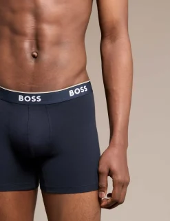 3 Pack Power Cotton Rich Logo Boxer Briefs