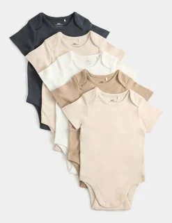 5 Pack Pure Cotton Bodysuits (7lbs-3 Yrs)
