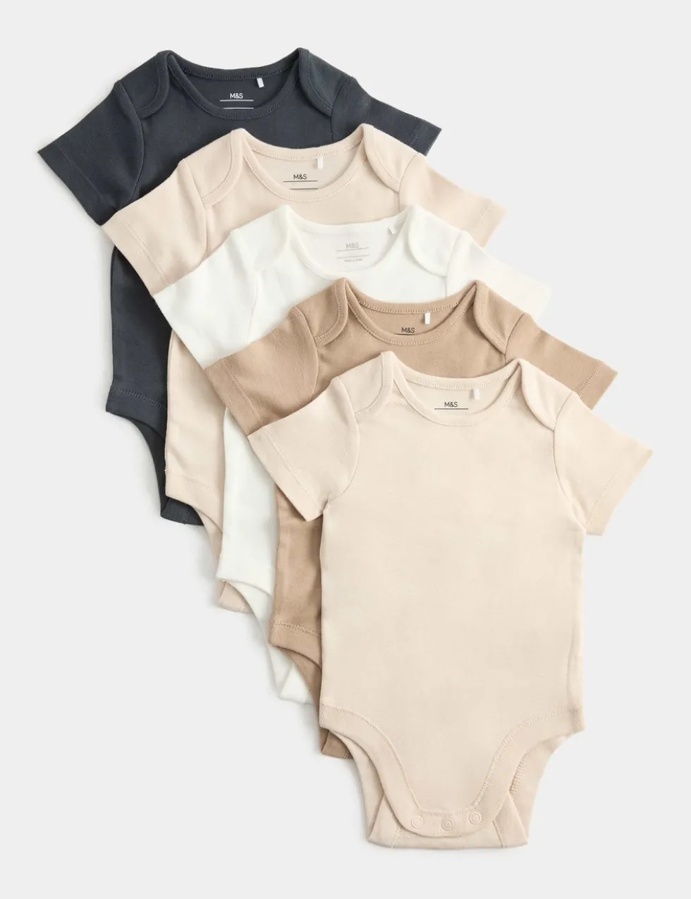 5 Pack Pure Cotton Bodysuits (7lbs-3 Yrs)
