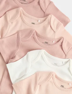 5 Pack Pure Cotton Bodysuits (7lbs-3 Yrs)