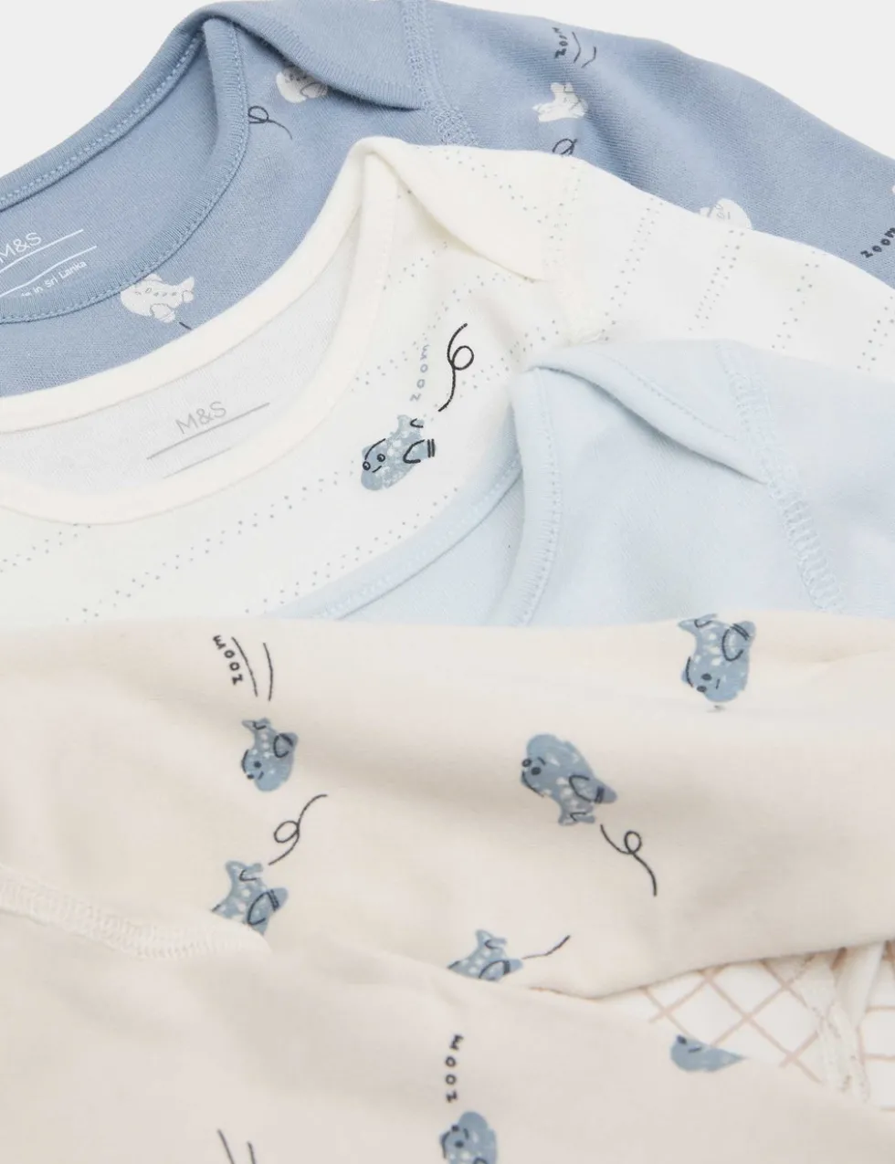 7 Pack Pure Cotton Bodysuits (0-3 Yrs)