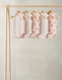 5 Pack Pure Cotton Bodysuits (0-24 Months)