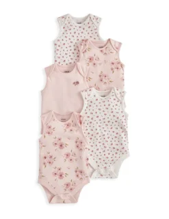5 Pack Pure Cotton Bodysuits (0-24 Months)