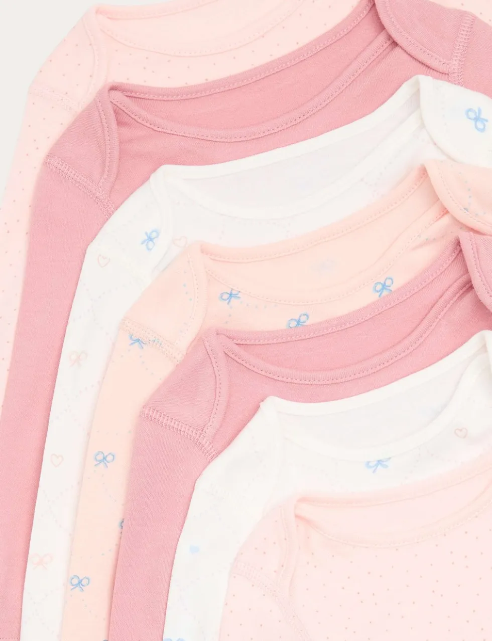 7 Pack Pure Cotton Bow Bodysuit (0-3 Yrs)