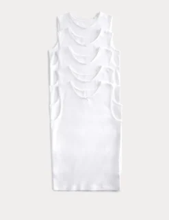 5 Pack Pure Cotton Bow Vests (2-14 Yrs)