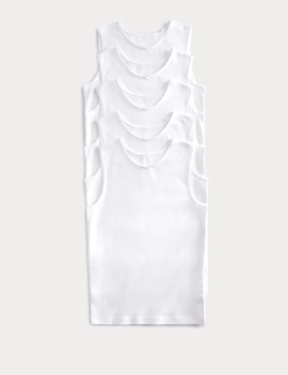 5 Pack Pure Cotton Bow Vests (2-14 Yrs)