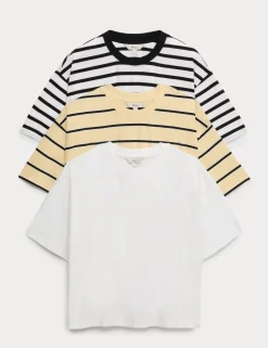 3 Pack Pure Cotton Boxy T-Shirts