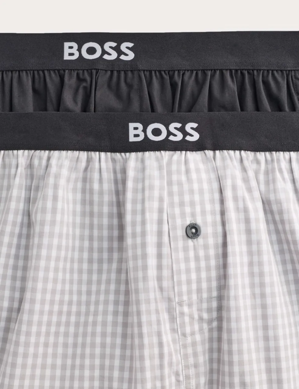 2 Pack Pure Cotton Checked & Plain Boxers
