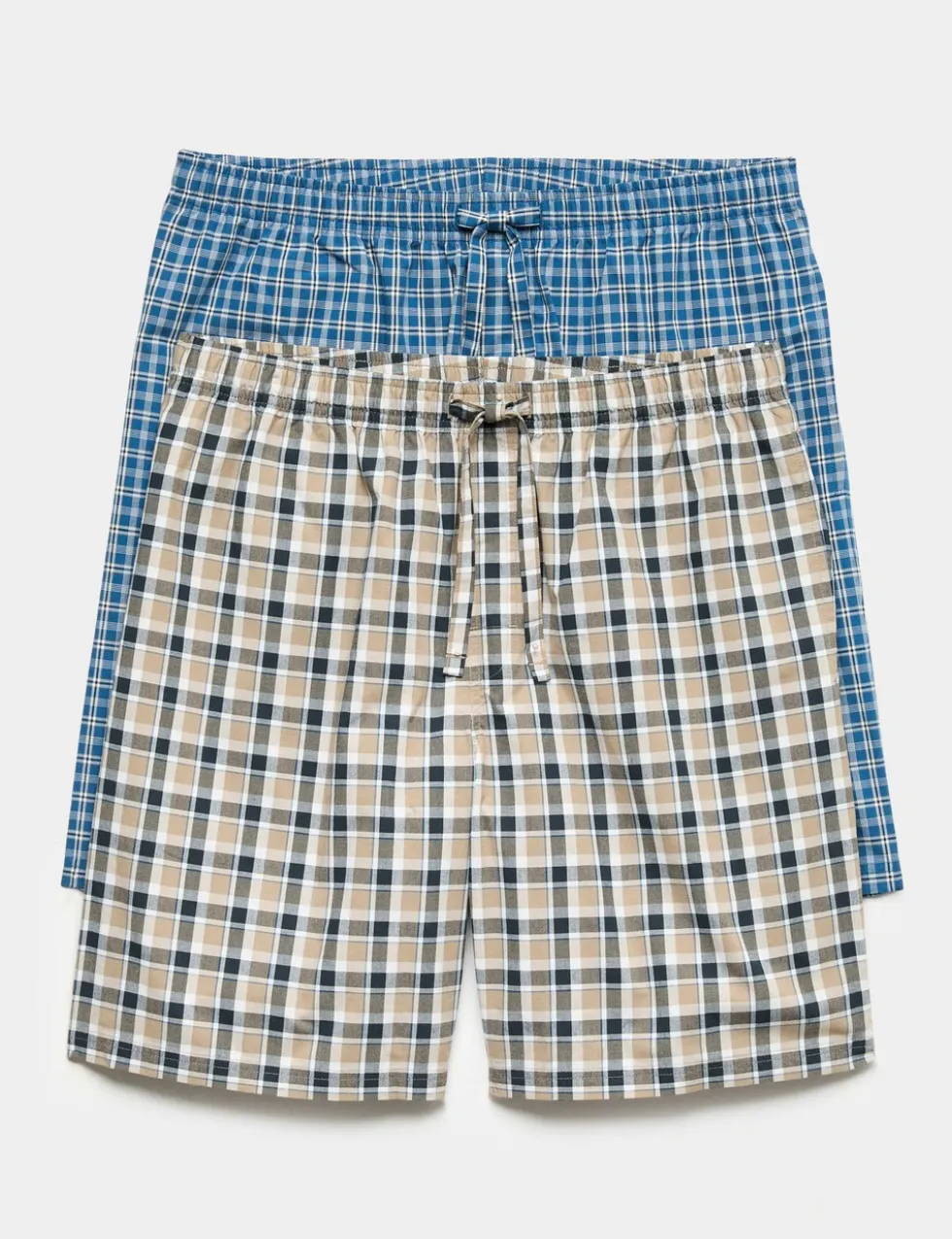 2 Pack Pure Cotton Checked Pyjama Shorts