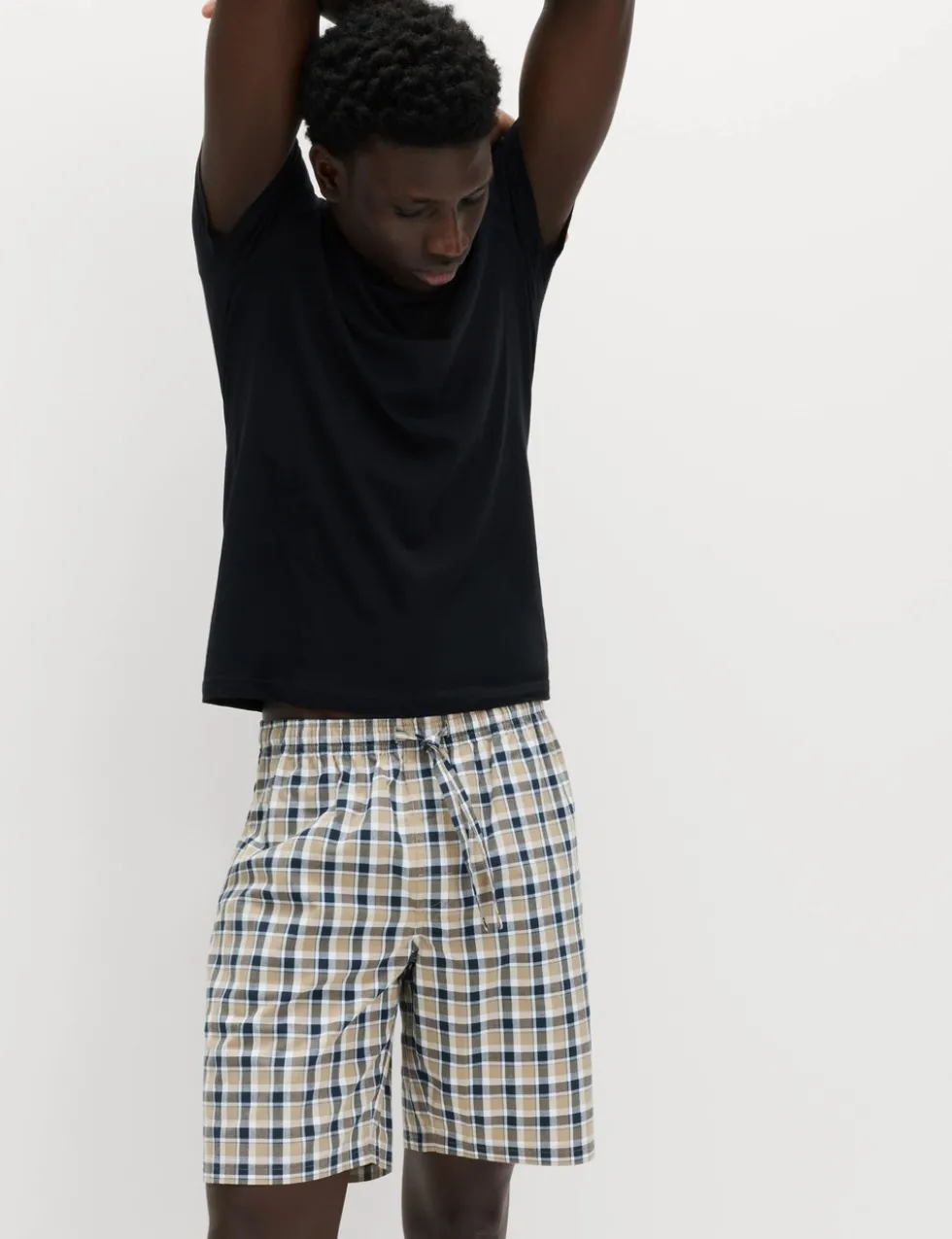 2 Pack Pure Cotton Checked Pyjama Shorts