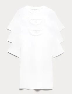 3 Pack Pure Cotton Crew Neck T-Shirts