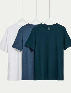 3 Pack Pure Cotton Crew Neck T-Shirts