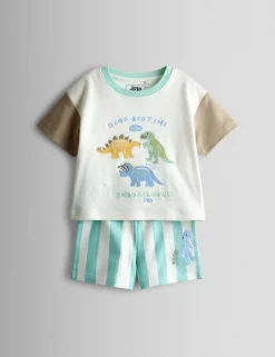 2 Pack Pure Cotton Dinosaur Pyjamas (12 Mths - 6 Yrs)