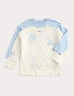 2 Pack Pure Cotton Disney Frozen™ Tops (2-8 Yrs)