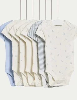 7 Pack Pure Cotton Dog Print Bodysuits (5lbs-3 Yrs)