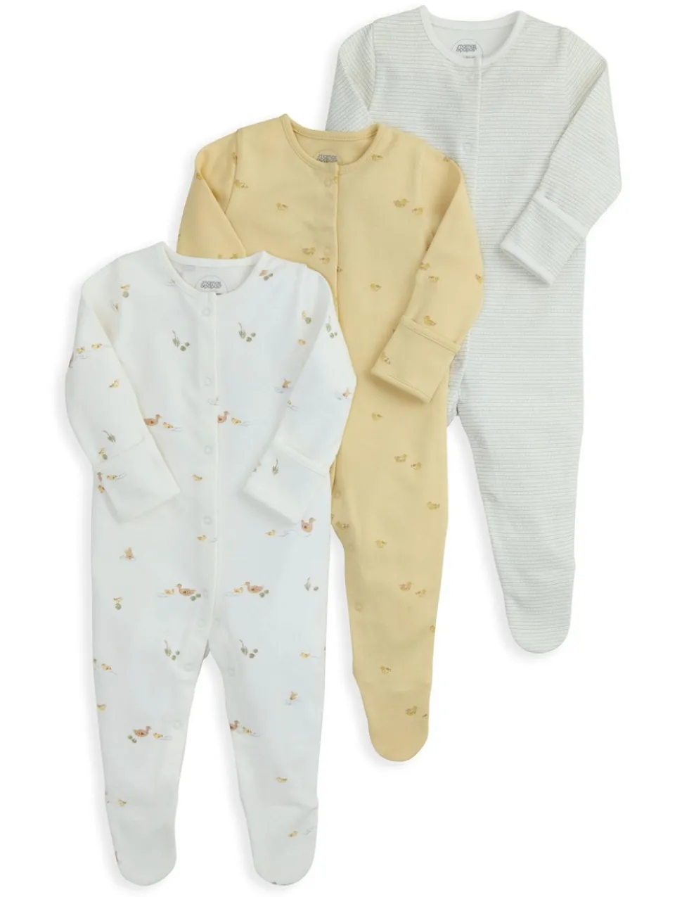 3 Pack Pure Cotton Duck Print Sleepsuits (6½lbs-24 Mths)