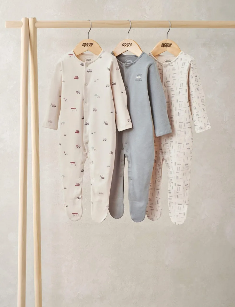 3 Pack Pure Cotton Explorer Sleepsuits (0-24 Months)