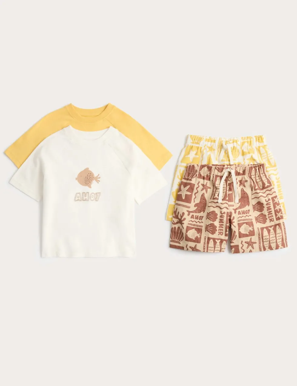 2 Pack Pure Cotton Fish Pyjamas (1-8 Yrs)