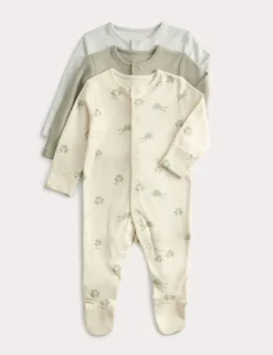 3 Pack Pure Cotton Frog Sleepsuits (0 Mths-3 Yrs)