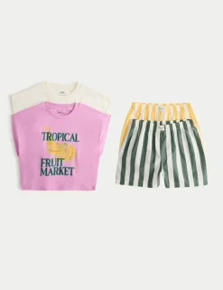 2 Pack Pure Cotton Fruit Short Pyjamas (6-16 Yrs)