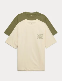2 Pack Pure Cotton Graphic T-Shirts (6-16 Yrs)