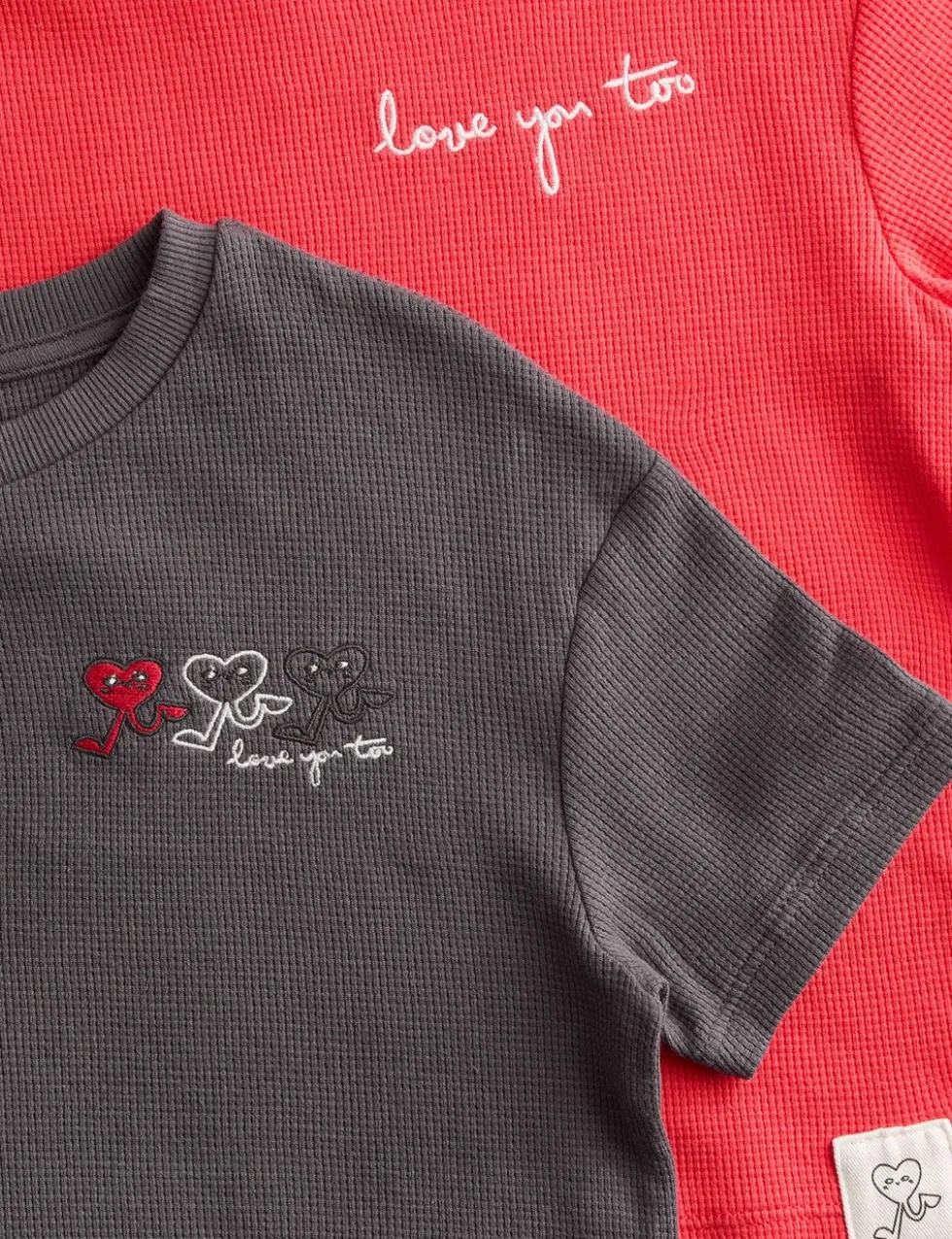 2 Pack Pure Cotton Heart Shortie Pyjama Sets (1-16 Yrs)
