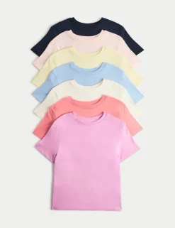 7 Pack Pure Cotton Jersey Short Sleeve T-Shirts (2-8 Yrs)