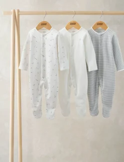 3 Pack Pure Cotton Kite Sleepsuits