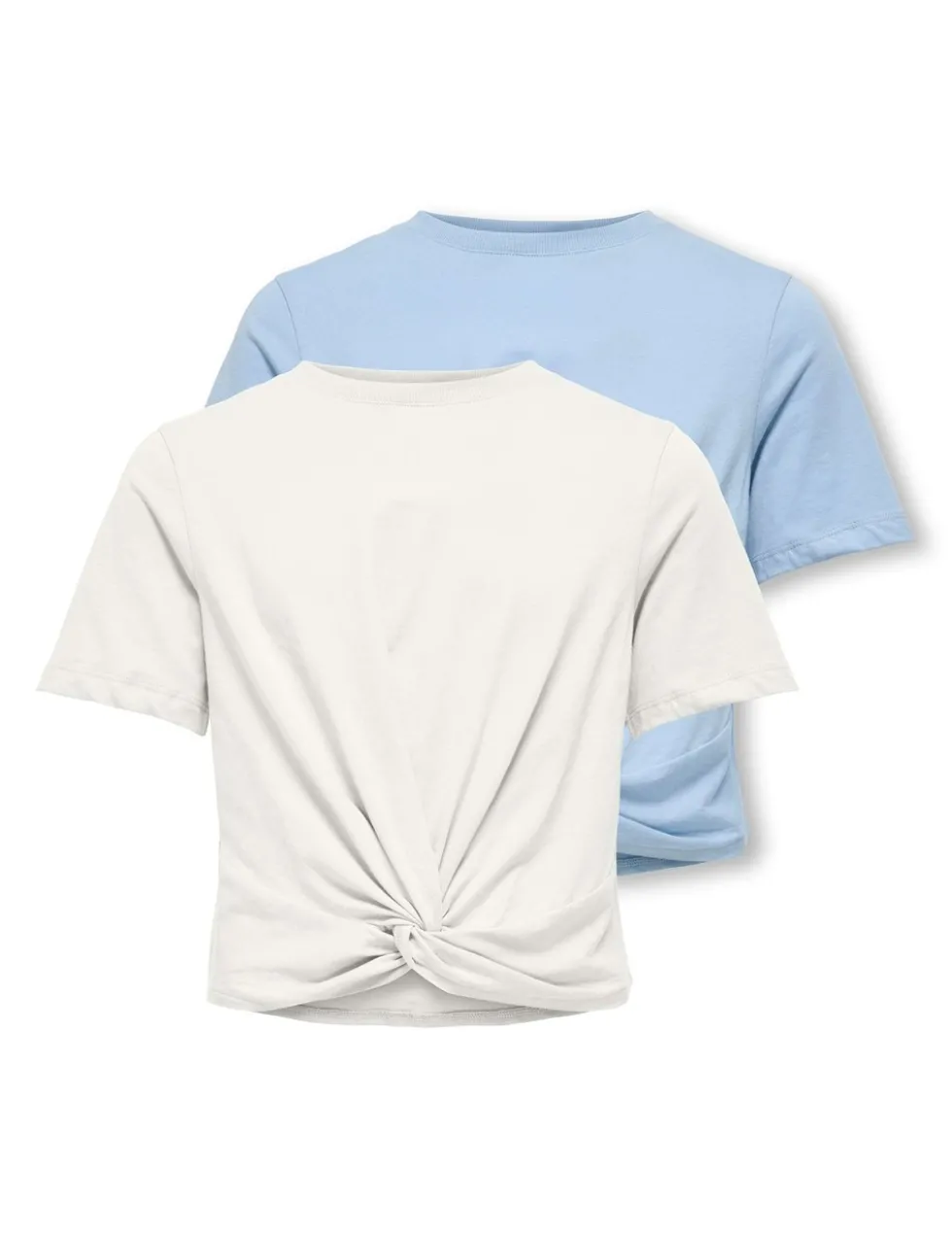 2 Pack Pure Cotton Knot Hem T-Shirts (7-14 Yrs)