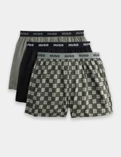 3 Pack Pure Cotton Logo Waistband Woven Boxers