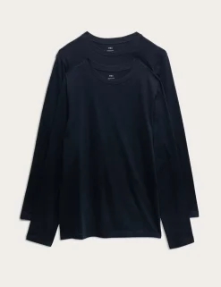 2 Pack Pure Cotton Long Sleeve T-Shirts