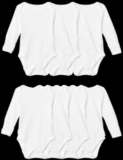 7 Pack Pure Cotton Long Sleeve Bodysuits (5lbs-3 Yrs)