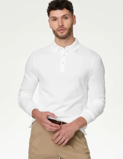 2 Pack Pure Cotton Long Sleeve Polo Shirts
